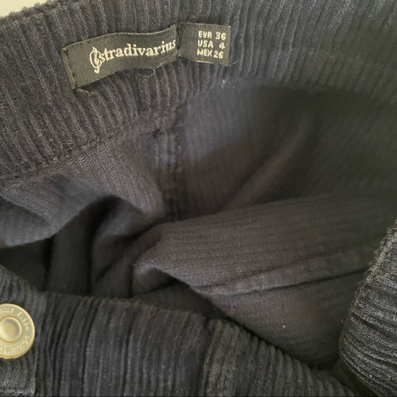 CORDUROY NAVY BLUE DENIM BUTTONED DOWN MINI SKIRT STRADIVARIUS ASOS XS 4 - Picture 6 of 6